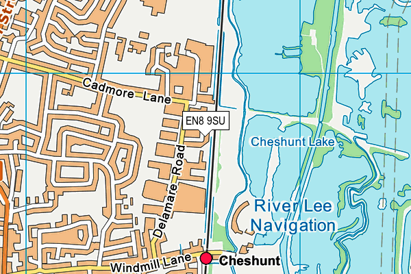EN8 9SU map - OS VectorMap District (Ordnance Survey)