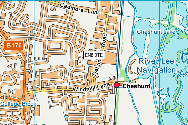 EN8 9TE map - OS VectorMap District (Ordnance Survey)