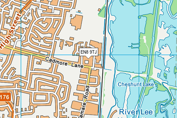 EN8 9TJ map - OS VectorMap District (Ordnance Survey)
