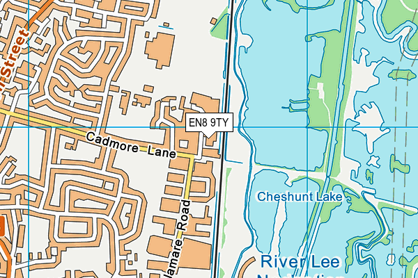 EN8 9TY map - OS VectorMap District (Ordnance Survey)
