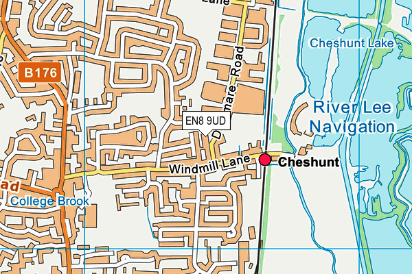 EN8 9UD map - OS VectorMap District (Ordnance Survey)
