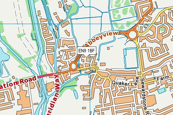 EN9 1BF map - OS VectorMap District (Ordnance Survey)
