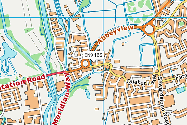 EN9 1BS map - OS VectorMap District (Ordnance Survey)