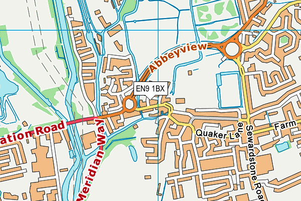 EN9 1BX map - OS VectorMap District (Ordnance Survey)