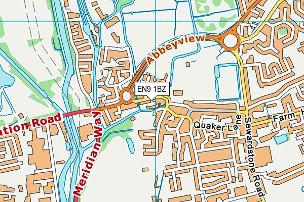 EN9 1BZ map - OS VectorMap District (Ordnance Survey)