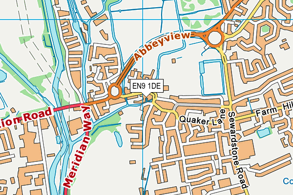 EN9 1DE map - OS VectorMap District (Ordnance Survey)