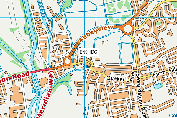 EN9 1DG map - OS VectorMap District (Ordnance Survey)