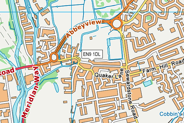EN9 1DL map - OS VectorMap District (Ordnance Survey)
