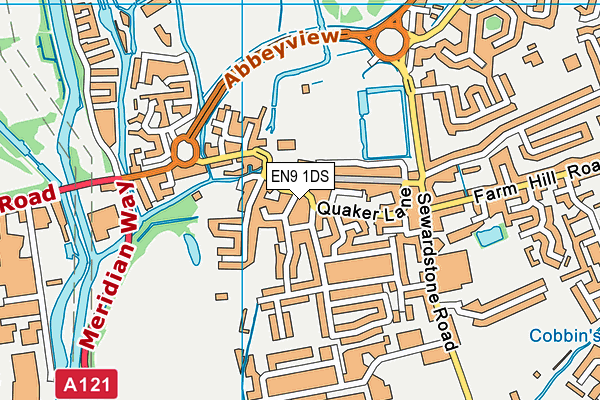 EN9 1DS map - OS VectorMap District (Ordnance Survey)