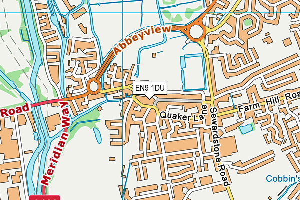 EN9 1DU map - OS VectorMap District (Ordnance Survey)