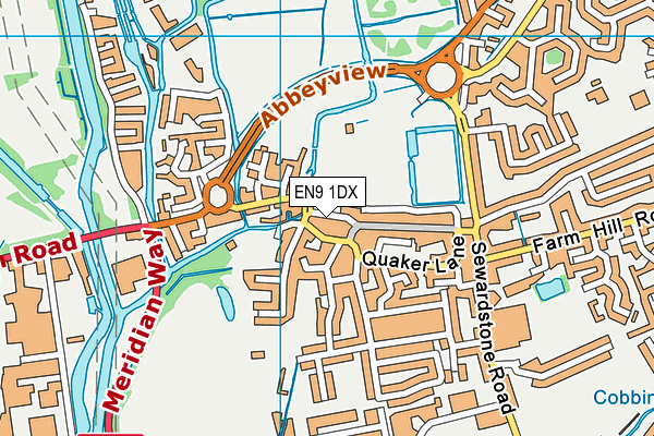 EN9 1DX map - OS VectorMap District (Ordnance Survey)
