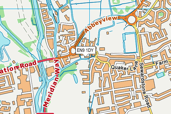 EN9 1DY map - OS VectorMap District (Ordnance Survey)