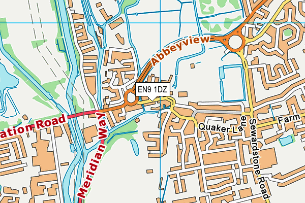 EN9 1DZ map - OS VectorMap District (Ordnance Survey)