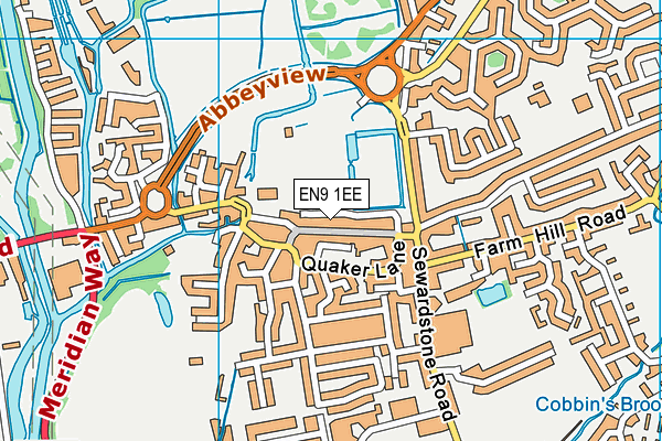 EN9 1EE map - OS VectorMap District (Ordnance Survey)
