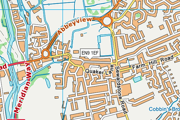 EN9 1EF map - OS VectorMap District (Ordnance Survey)