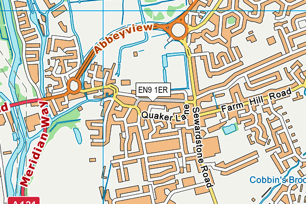EN9 1ER map - OS VectorMap District (Ordnance Survey)