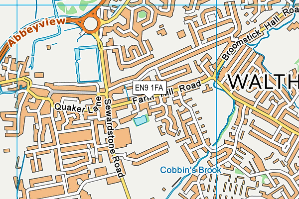 EN9 1FA map - OS VectorMap District (Ordnance Survey)
