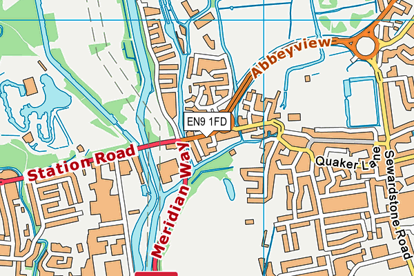 EN9 1FD map - OS VectorMap District (Ordnance Survey)