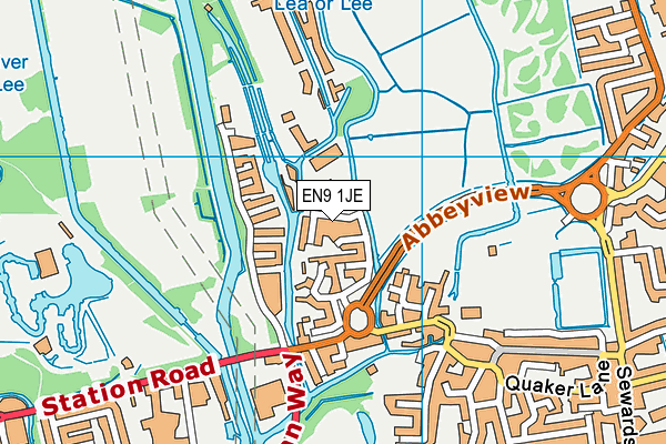 EN9 1JE map - OS VectorMap District (Ordnance Survey)