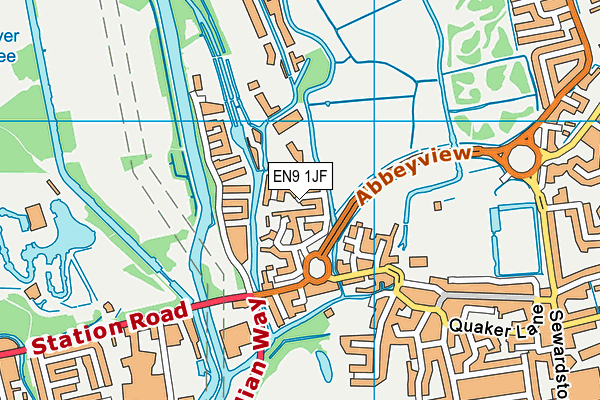 EN9 1JF map - OS VectorMap District (Ordnance Survey)