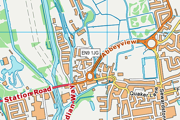 EN9 1JG map - OS VectorMap District (Ordnance Survey)