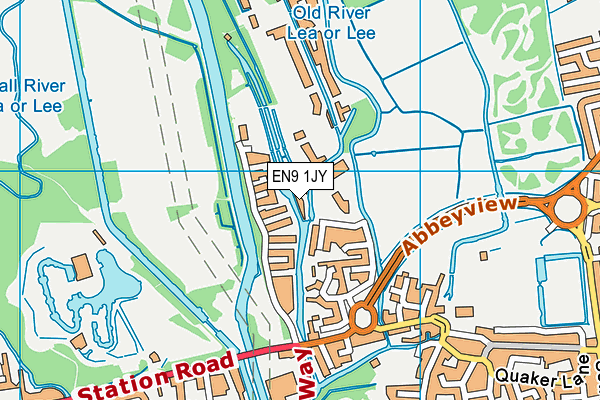 EN9 1JY map - OS VectorMap District (Ordnance Survey)