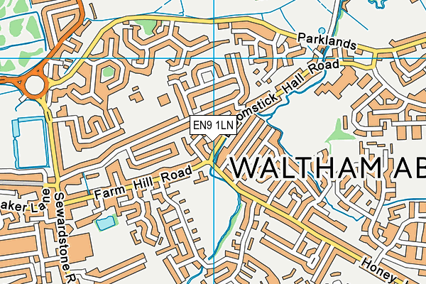 EN9 1LN map - OS VectorMap District (Ordnance Survey)