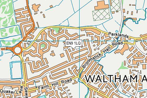 EN9 1LQ map - OS VectorMap District (Ordnance Survey)