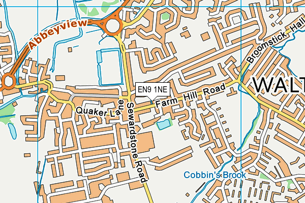 EN9 1NE map - OS VectorMap District (Ordnance Survey)