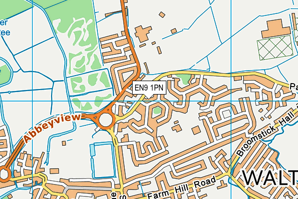 EN9 1PN map - OS VectorMap District (Ordnance Survey)