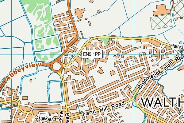 EN9 1PP map - OS VectorMap District (Ordnance Survey)