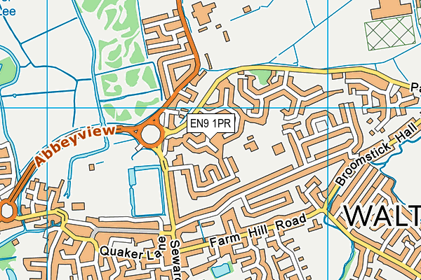 EN9 1PR map - OS VectorMap District (Ordnance Survey)