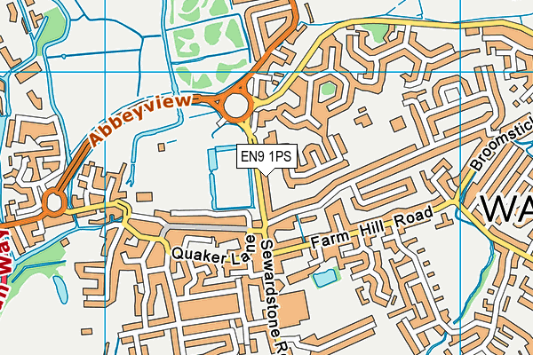 EN9 1PS map - OS VectorMap District (Ordnance Survey)