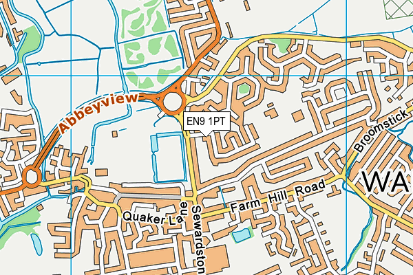 EN9 1PT map - OS VectorMap District (Ordnance Survey)