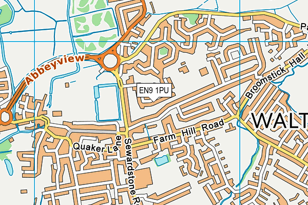 EN9 1PU map - OS VectorMap District (Ordnance Survey)