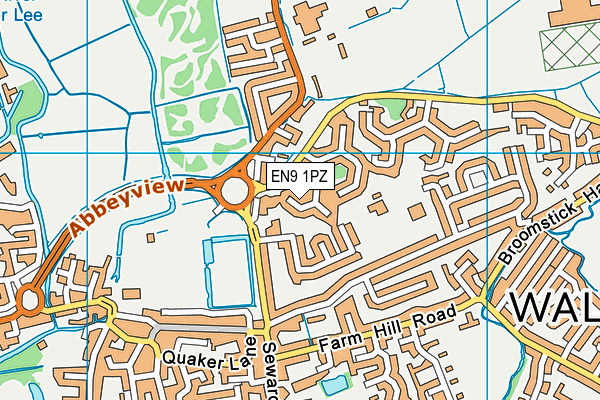 EN9 1PZ map - OS VectorMap District (Ordnance Survey)