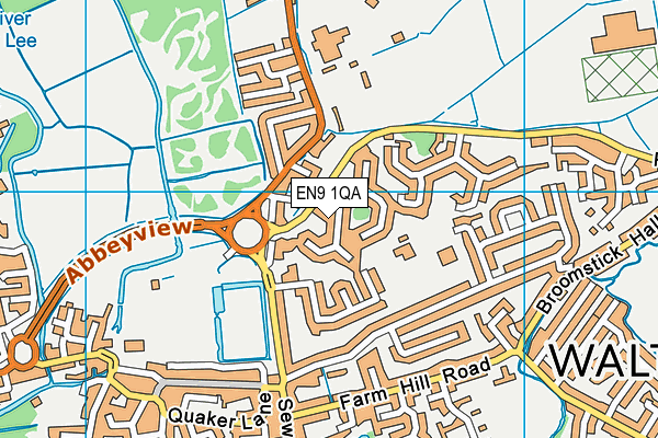 EN9 1QA map - OS VectorMap District (Ordnance Survey)