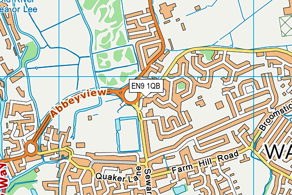 EN9 1QB map - OS VectorMap District (Ordnance Survey)