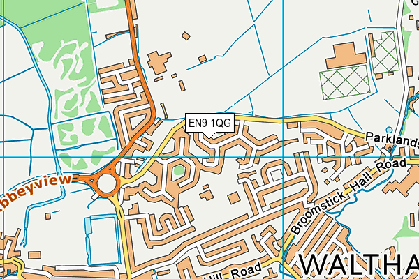 EN9 1QG map - OS VectorMap District (Ordnance Survey)