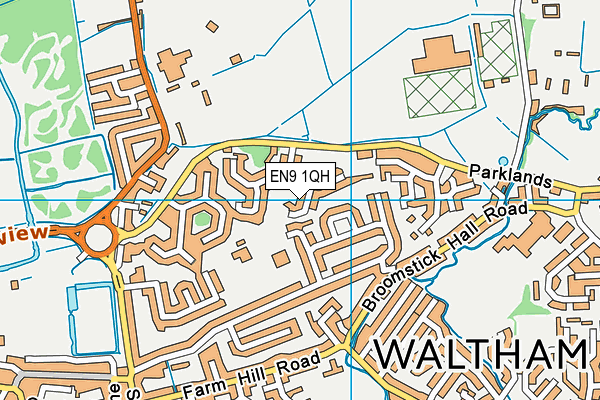 EN9 1QH map - OS VectorMap District (Ordnance Survey)