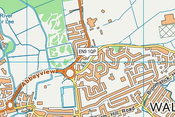 EN9 1QP map - OS VectorMap District (Ordnance Survey)