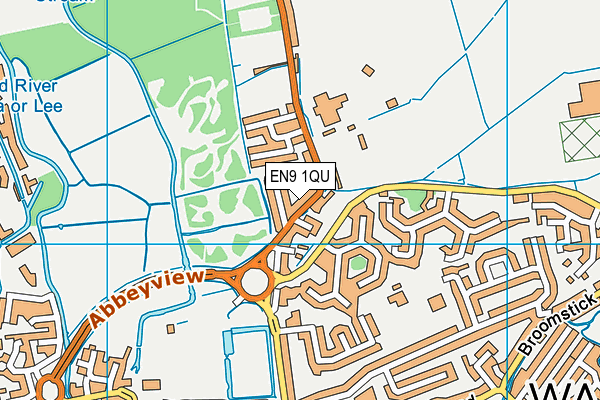 EN9 1QU map - OS VectorMap District (Ordnance Survey)