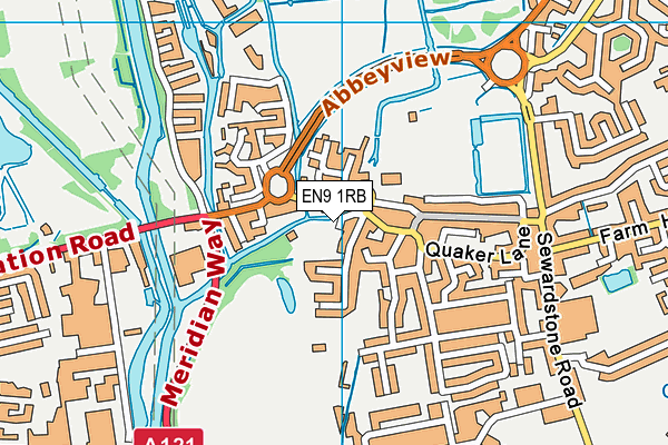 EN9 1RB map - OS VectorMap District (Ordnance Survey)