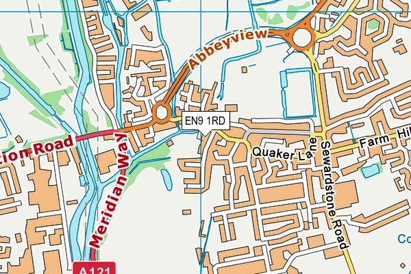 EN9 1RD map - OS VectorMap District (Ordnance Survey)