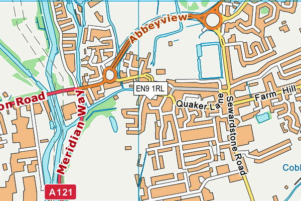 EN9 1RL map - OS VectorMap District (Ordnance Survey)