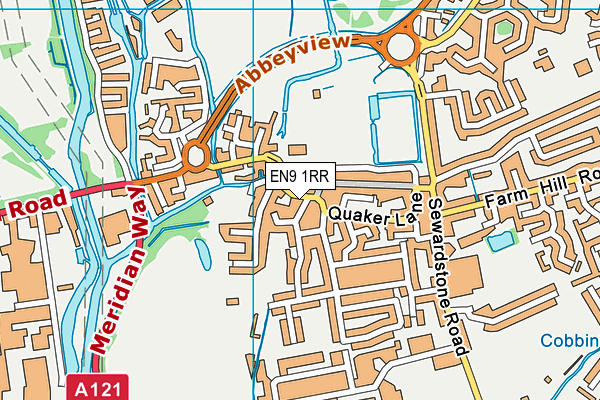 EN9 1RR map - OS VectorMap District (Ordnance Survey)