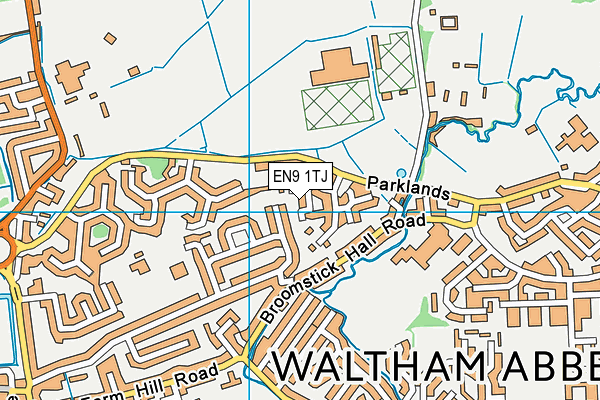 EN9 1TJ map - OS VectorMap District (Ordnance Survey)