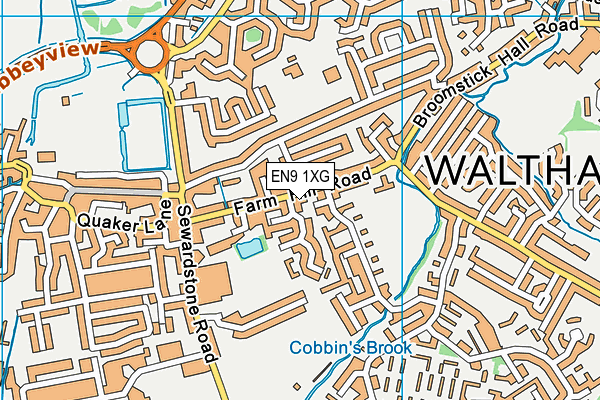 EN9 1XG map - OS VectorMap District (Ordnance Survey)