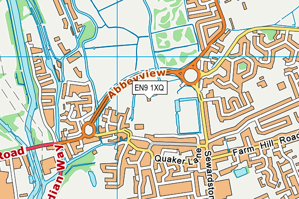 EN9 1XQ map - OS VectorMap District (Ordnance Survey)