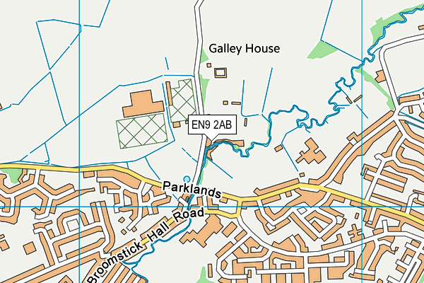 EN9 2AB map - OS VectorMap District (Ordnance Survey)